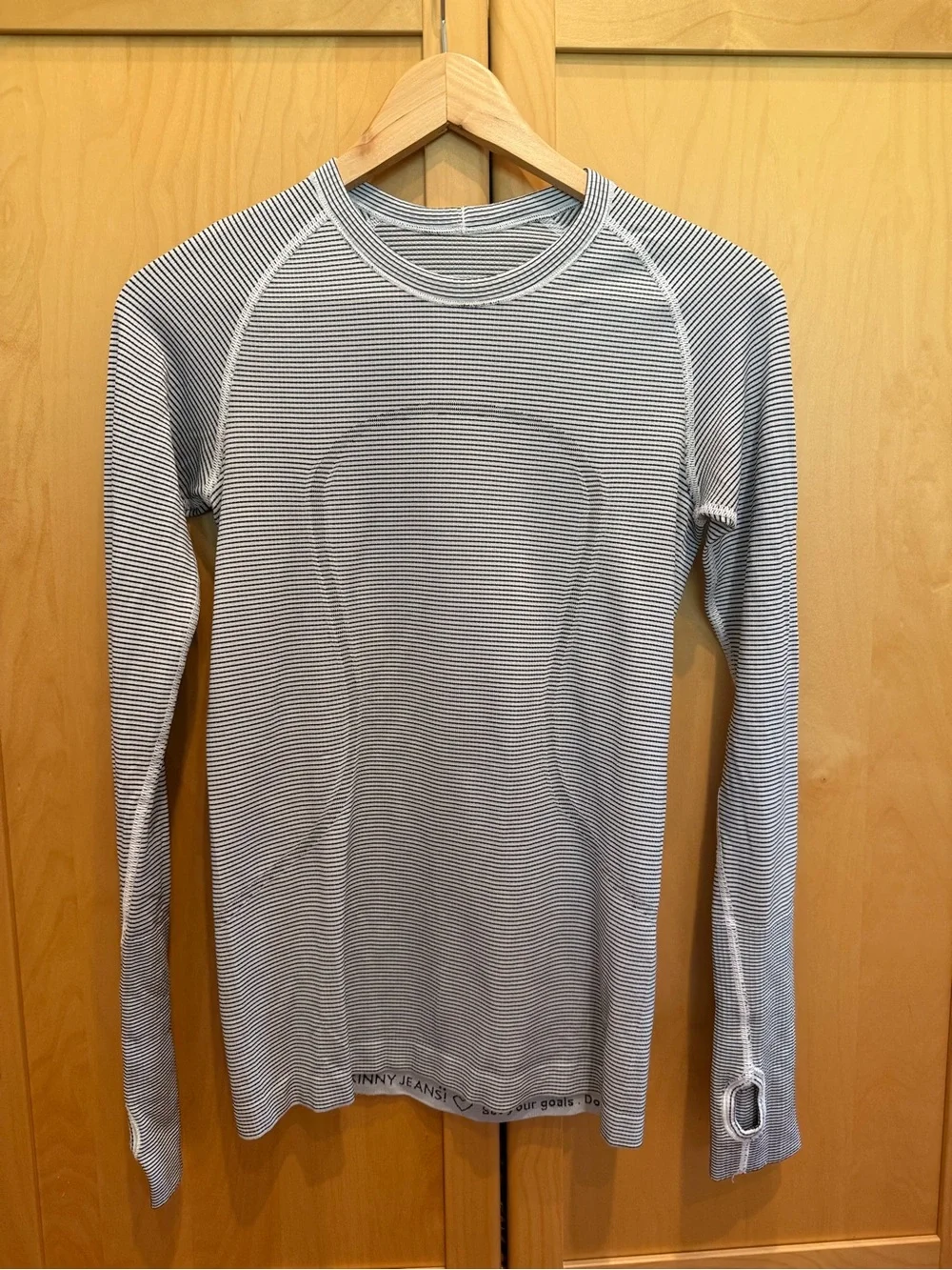 Lululemon Striped Long Sleeve Top - Gray & White